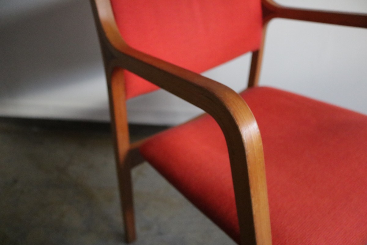 ②70\'s Tendo Mokko TENDO dining chair cheeks material pra i wood koma entering arm chair chair furniture japa needs modern Vintage 