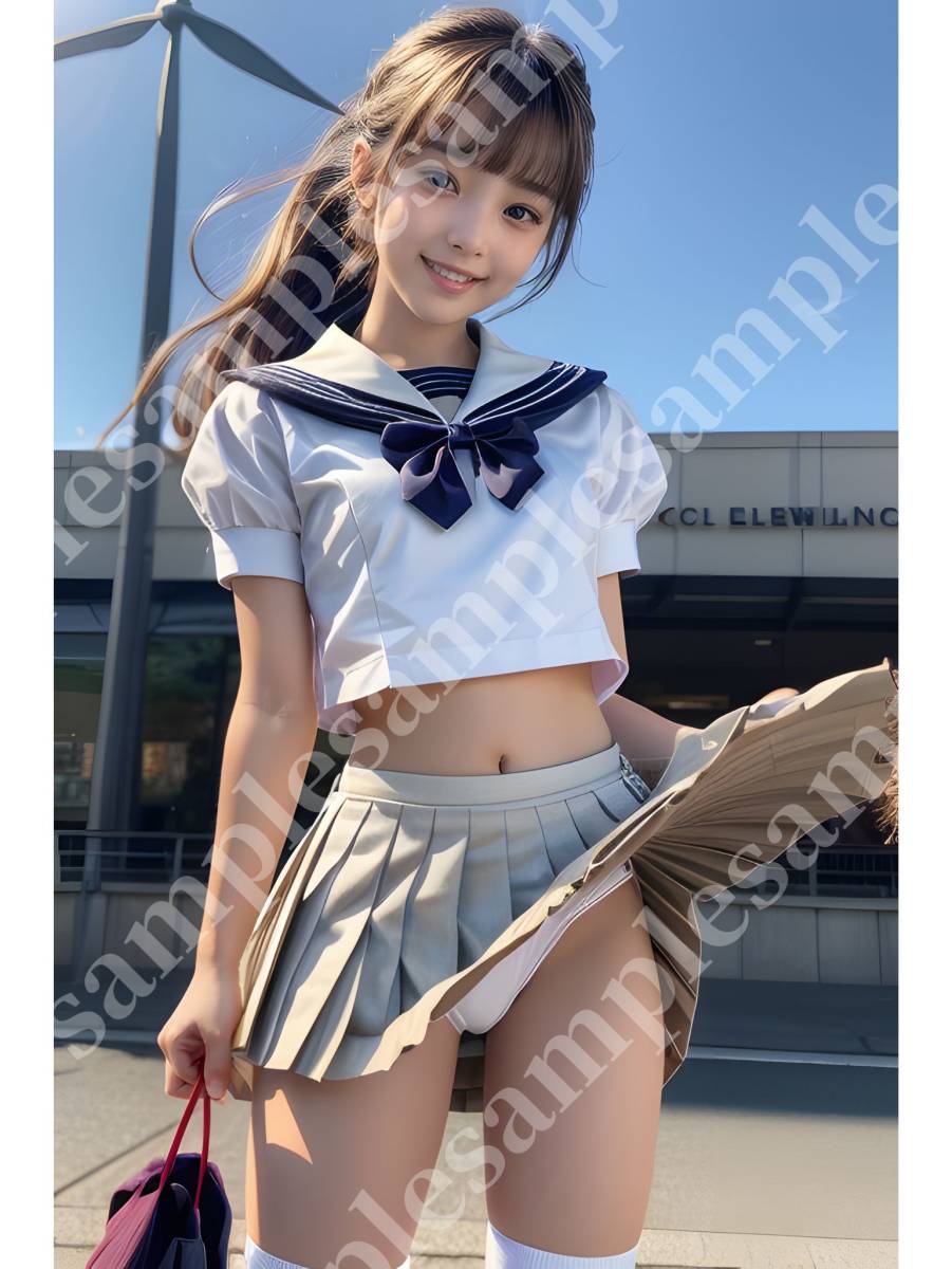 【4K・高画質】★制服パンチラ4★ AI美女グラビア セクシー かわいい 女の子 コスプレ_画像1