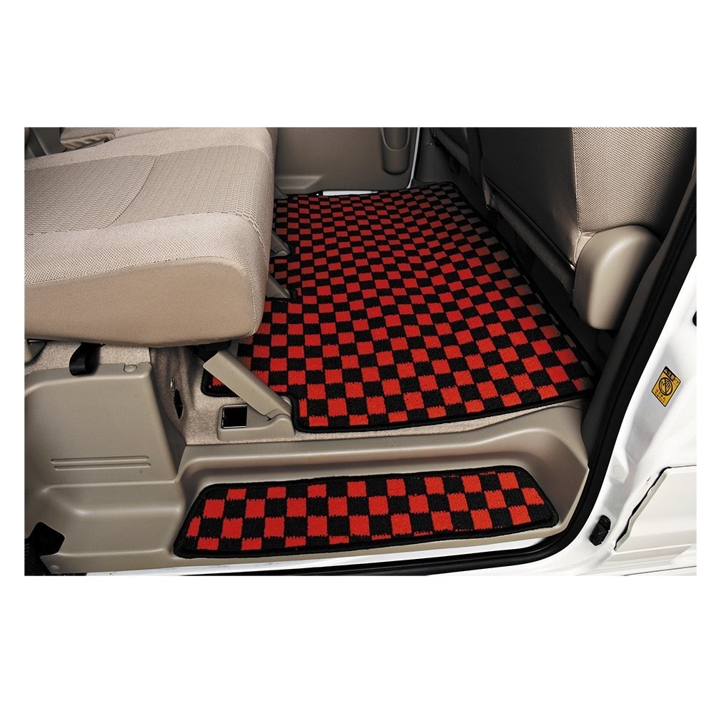 floor mat luggage mat Every Wagon DA17W check .. pattern step mat red black 7 pieces set 