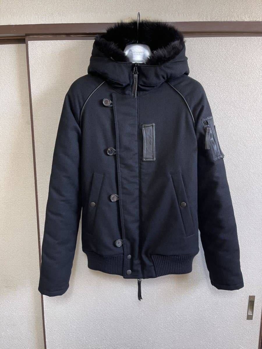 [ superior article ][ fur removal possibility ] AKM × DUVETICAei Kei M Duvetica N-2B WOOL DOWN JACKET down jacket BLACK black black color 