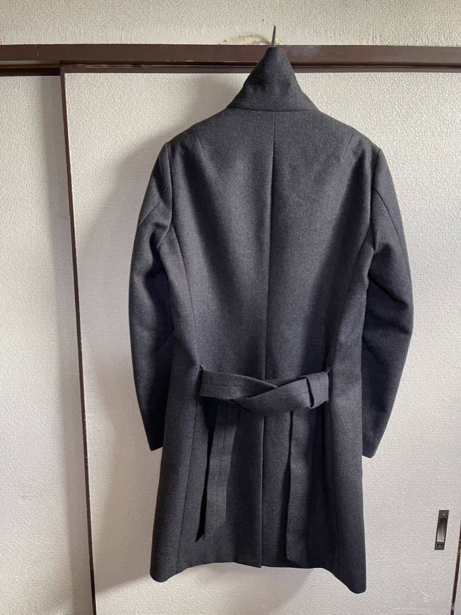 【即決】【美品】 ATTACHMENT アタッチメント STAND COLLAR COAT メルトン スタンドカラーコート GREY グレー色 即決早い者勝ち_画像2