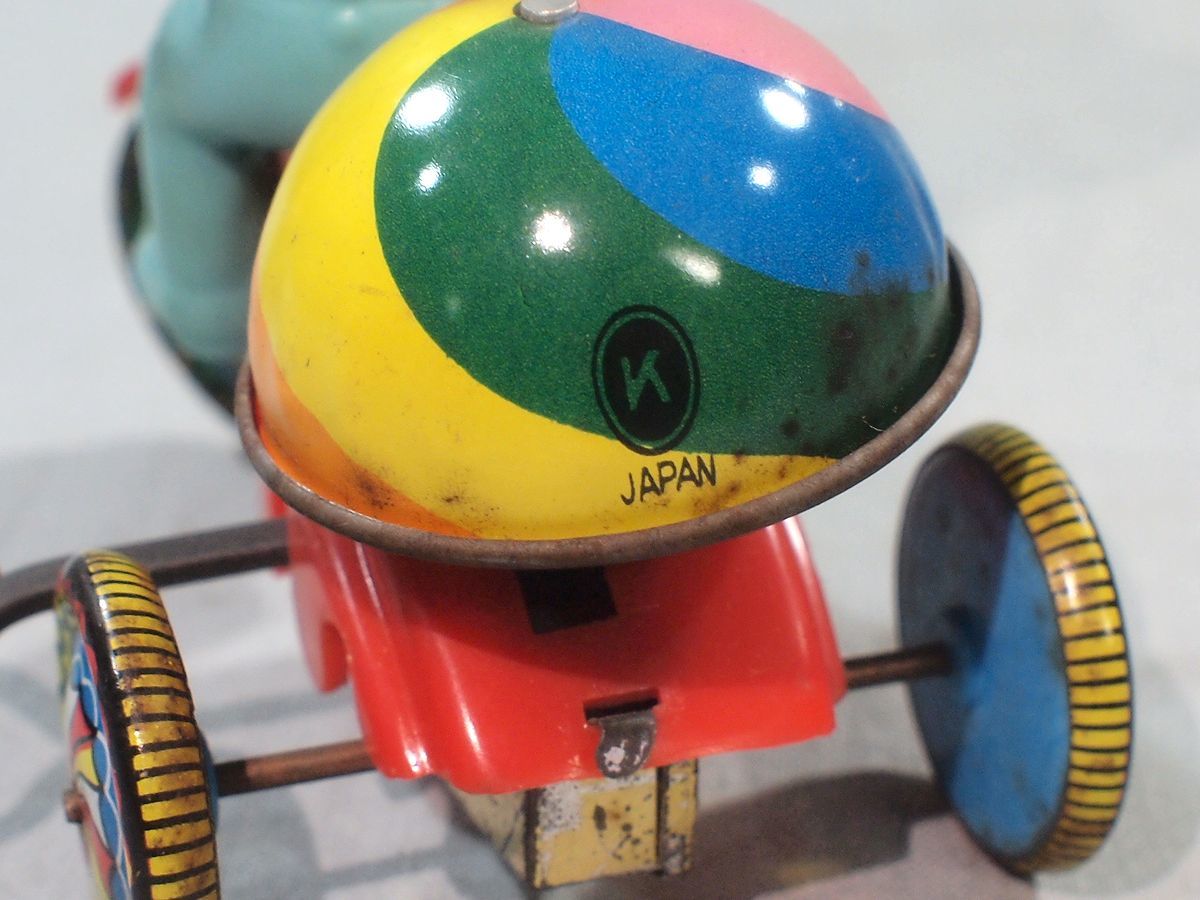 ■当時物 日本製 ブリキ 三輪車 ゼンマイ セルロイド ソフビ 人形 玩具 ジャンク 昭和レトロ ビンテージ■_画像5