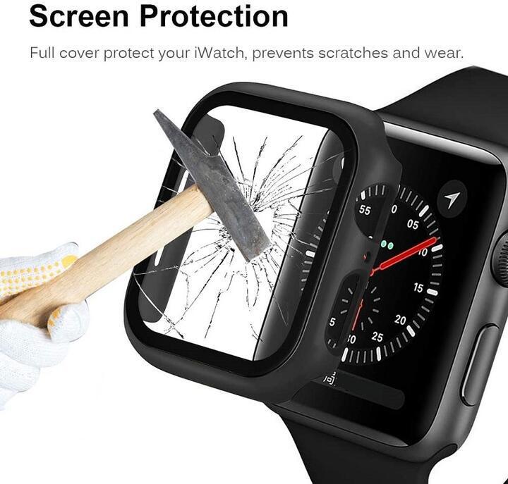 Apple Watch 41mmサイズ用 液晶全面保護カバー PCフレーム 保護カバーケース 耐衝撃性 脱着簡単 ローズゴールド_画像6