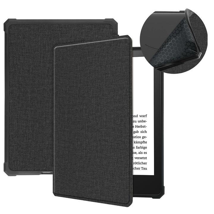 Amazon Kindle Paperwhite 11世代 2021 6.8インチ用 布紋 デニム調 保護ケース TPU ケース カバー オートスリープ機能 灰_画像10