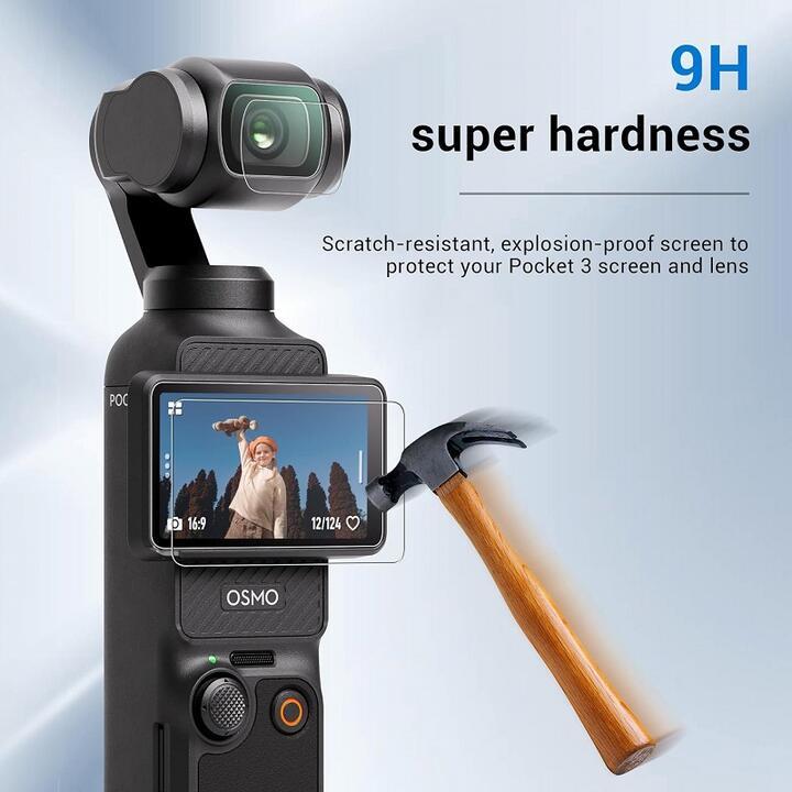 DJI Osmo Pocket3用 レンズ、スクリーン フィルムセット カメラレンズ保護フィルム スクラッチ防止 キズ、割れ防止_画像3