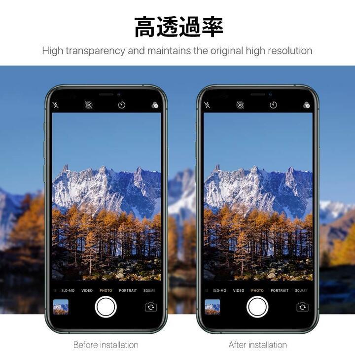 iPhone 11 Pro Max 6.5inch用 ガラスカメラフイルム 自動装着 耐衝撃 飛散防止 レンズ保護ガラスフィルム クリア_画像5