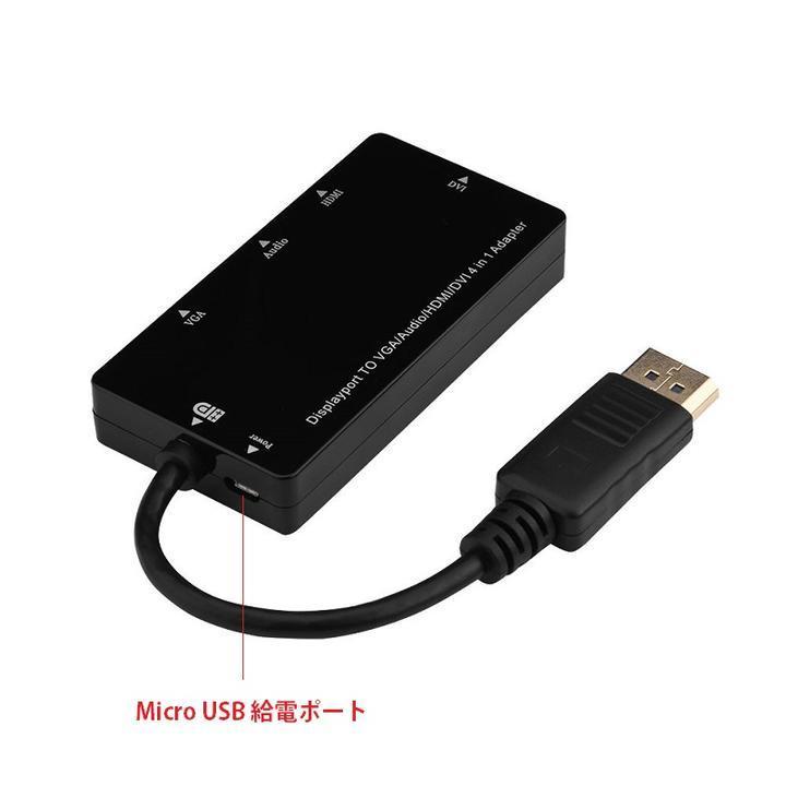 DisplayPort to VGA&Audio/HDMI/DVI マルチ　変換アダプタ ３画面同時ミラーリング出力_画像7