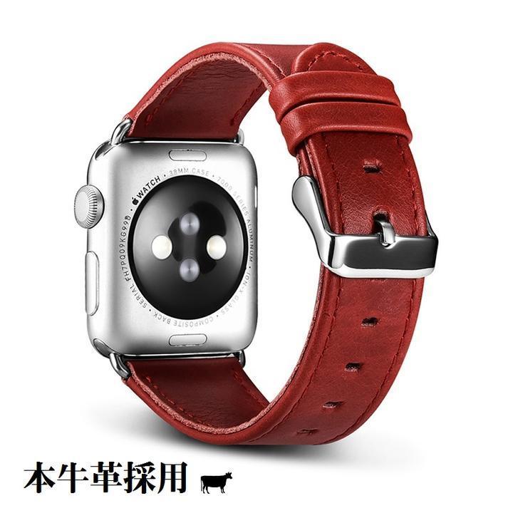 RIW117 iCARER Apple Watch 1 2 3 4 5 6 7 SE/アップル ウォッチ用 本革 ビンテージ レザー バンド38mm/40mm/41mmサイズ 紺_画像2