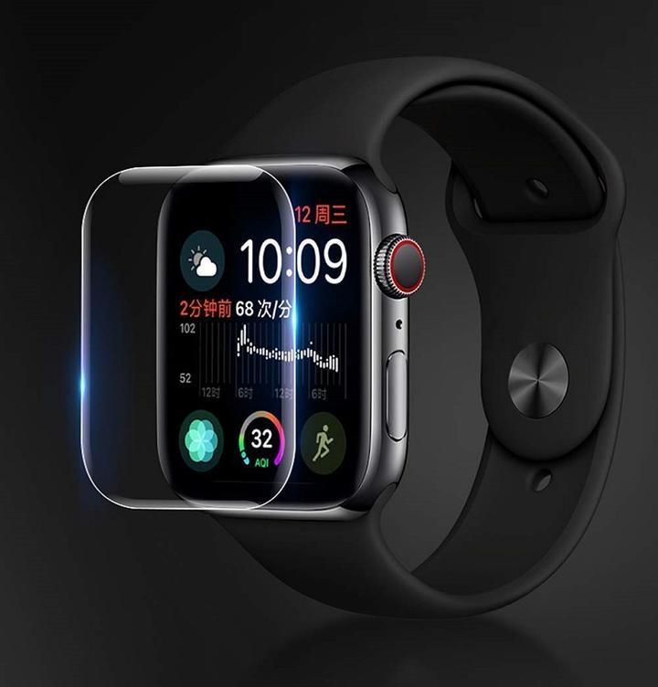 Apple Watchシリーズ1 2 3 4 5用38mmサイズ 保護フィルム PET素材 気泡軽減 高透過率 耐指紋 アップルウォッチ フィルム 黒_画像2