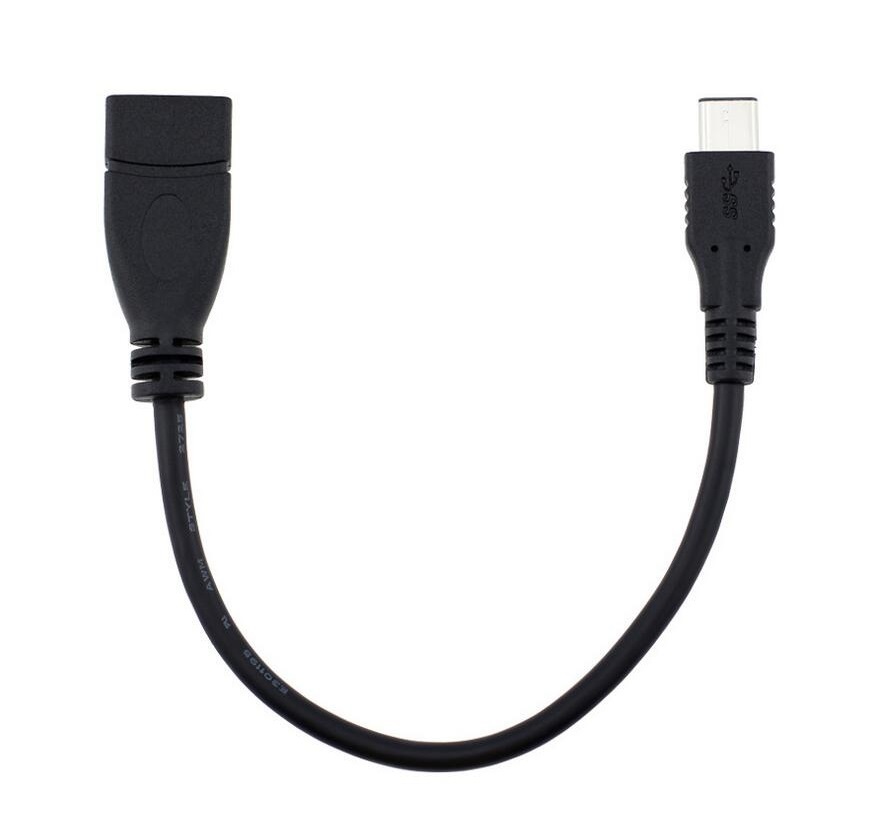 USB3.1 Type C to USB3.0 Type A 変換ケーブル 15cm オス－メス/USB C M-USB3.0 AF OTG ケーブル ブラック_画像1