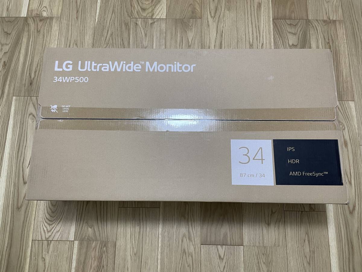 LG モニター 34WP500-B 34インチ ウルトラワイド(2560×1080) / HDR/IPS非光沢 / 75Hz/ FreeSync/HDMI×2 新品未使用　未開封_画像1