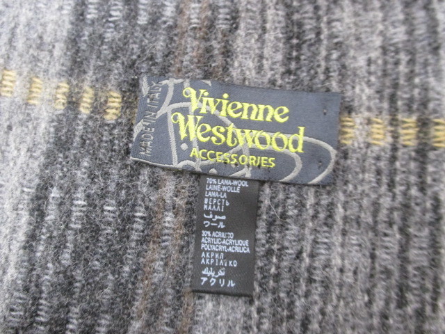 12088FSZ◎Vivienne Westwood ヴィヴィアンウエストウッド マフラー グレー系◎中古【送料無料】_画像5