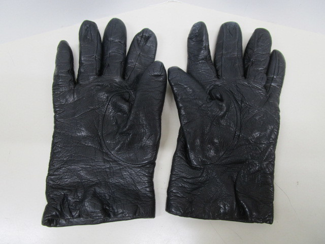 12284RSZ◎Sermoneta gloves セルモネータグローブス レザーグローブ レディース6 7 本革手袋 ブラック/ベージュ◎中古【送料無料】_画像3