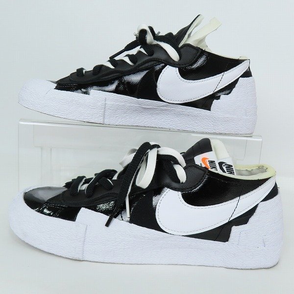 NIKE×sacai/ナイキ×サカイ BLAZER LOW Black Patent Leather ブレーザー DM6443-001 27.0 /080_画像4