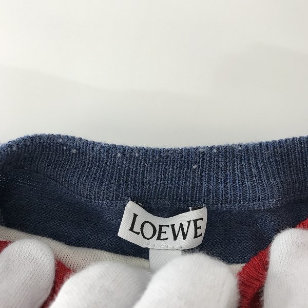 ☆【JPタグ】LOEWE/ロエベ ナンバリングロゴニット ドッキングデザイン クルーネックニット S3289020SM/XS /060_画像5