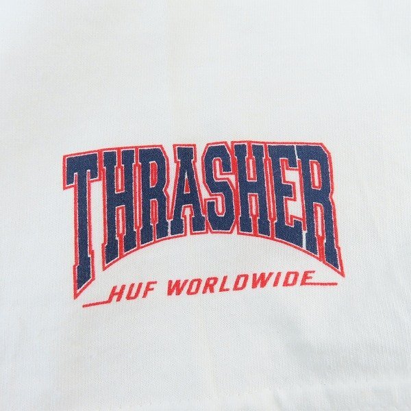 ☆HUF×THRASHER/ハフ×スラッシャー ロゴプリント Tシャツ ホワイト TS01923 /L /LPL_画像8