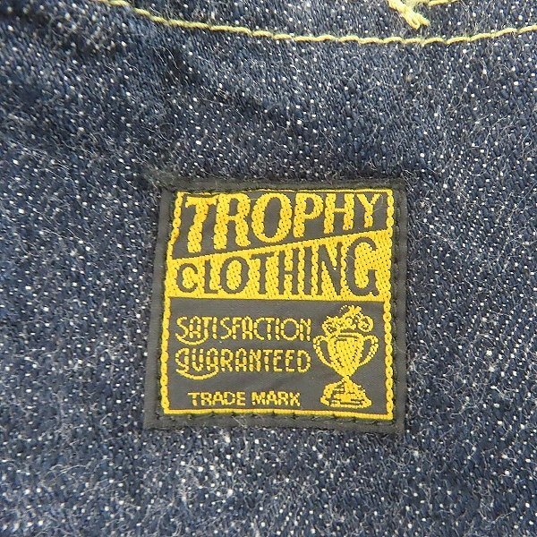 TROPHY CLOTHING/トロフィークロージング 1605 デニム オーバーオール/34 /060_画像3