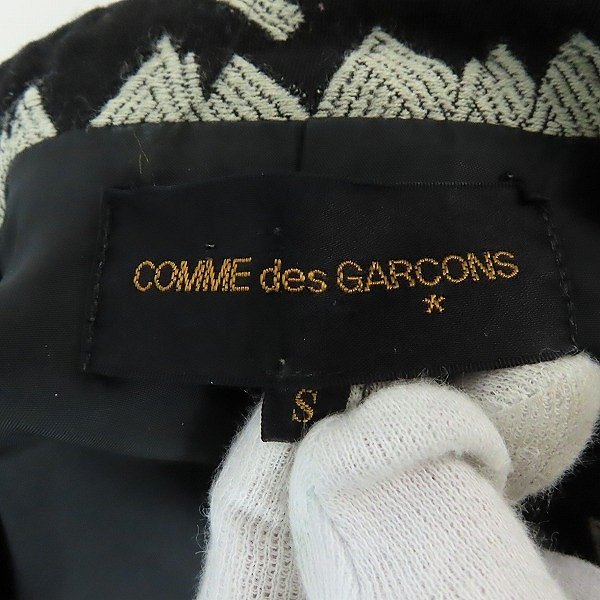 ☆COMME des GARCONS/コムデギャルソン AD1989 ベロア レイヤード 刺繍 スペンサー ジャケット GJ-05023S/S /060_画像3