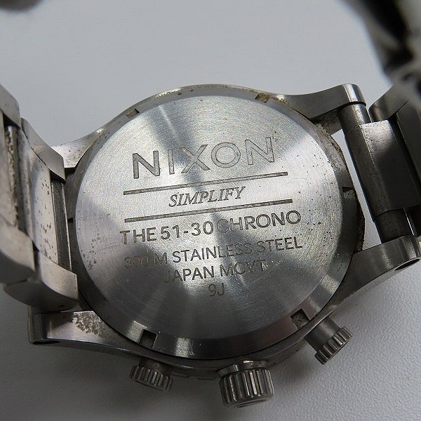 NIXON/ニクソン SIMPLIFY THE51-30 CHRONO/クロノグラフ/腕時計 シルバー【動作未確認】 /000_画像6