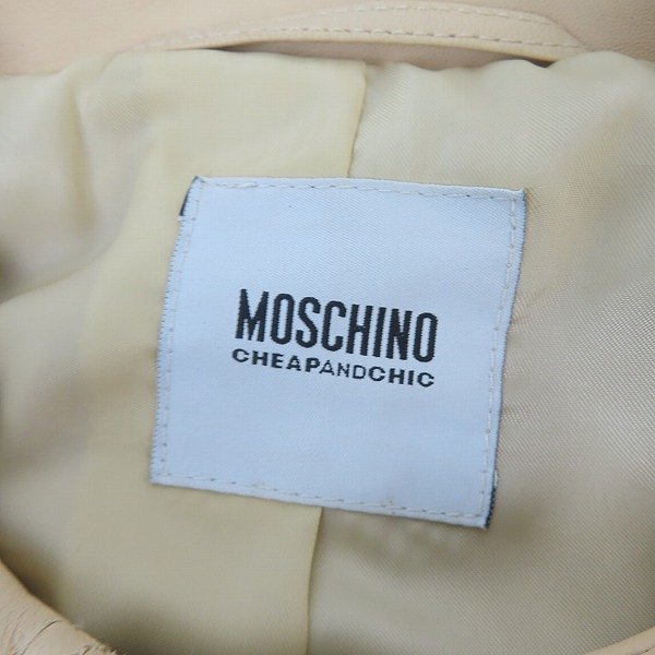 ☆【未使用】MOSCHINO CHEAP&CHIC/モスキーノ チープ＆シック ラムレザー ジャケット 131AFRJ37051170 /40 /060_画像3