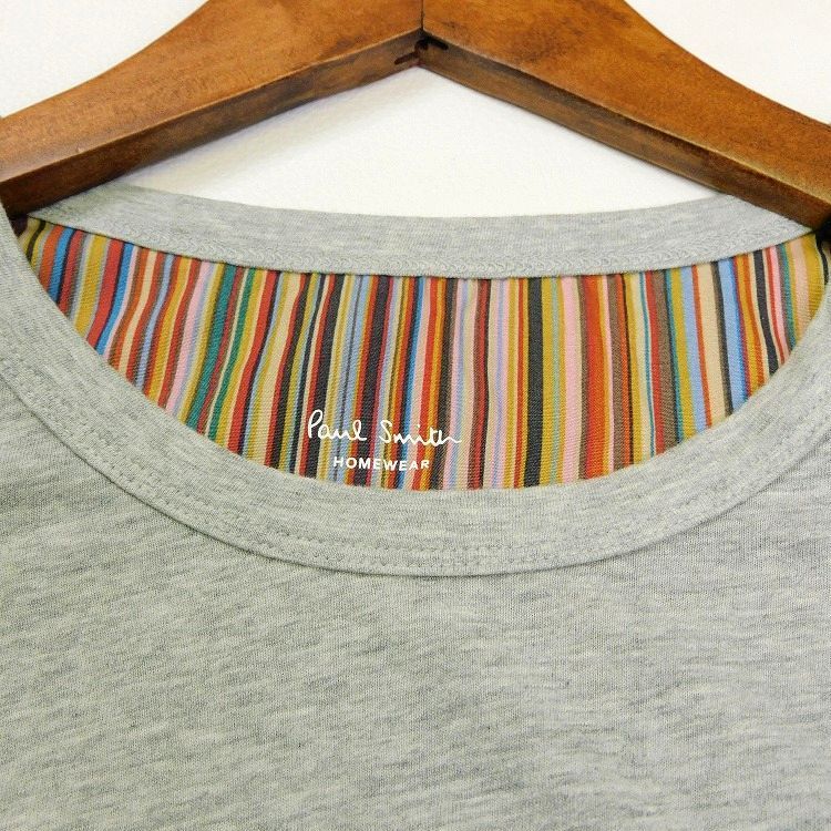 新品 1円～ ポールスミス 長袖カットソー ロンＴシャツ マルチストライプ LL グレー うす手 コットン Paul Smith メンズ 【2806】_画像2