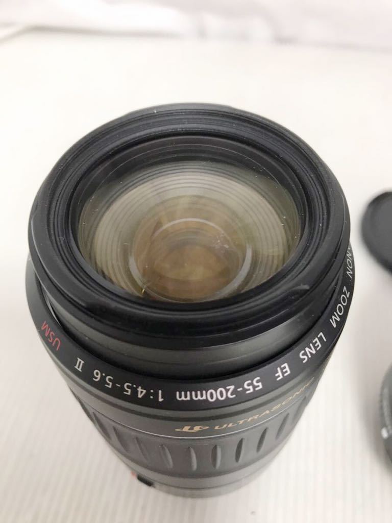 【G0863】Canon キャノン デジタル 一眼 レフカメラ EOS Kiss X レンズ　EF 55-200mm EFS18-55mm 充電器　CompactFlash ソフトケース入り_画像8
