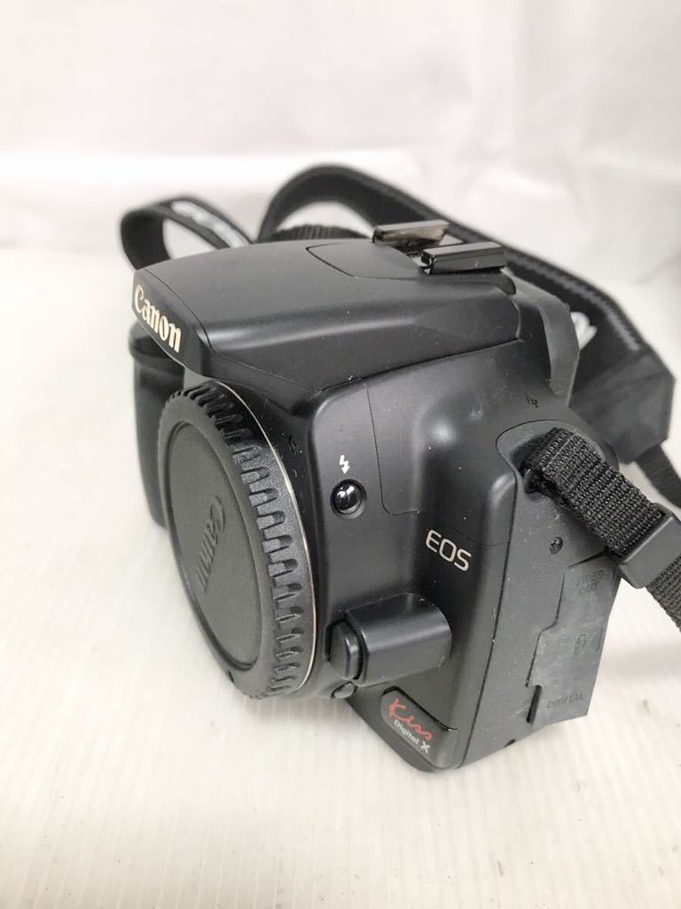 【G0863】Canon キャノン デジタル 一眼 レフカメラ EOS Kiss X レンズ　EF 55-200mm EFS18-55mm 充電器　CompactFlash ソフトケース入り_画像3