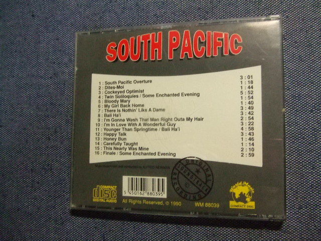 ＣＤ★南太平洋 全16曲入 サウンドトラック 輸入盤 CD/SOUTH PACIFIC ORIGINAL SOUNDTRACK/ 輸入盤の画像3