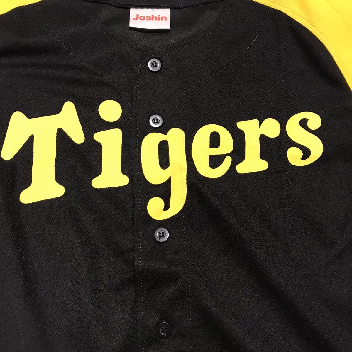 阪神タイガース ユニフォームシャツ メンズ フリーサイズ JOSHINミズノ プロ野球 NPB ベースボールウェア ブラック×イエロー_画像8