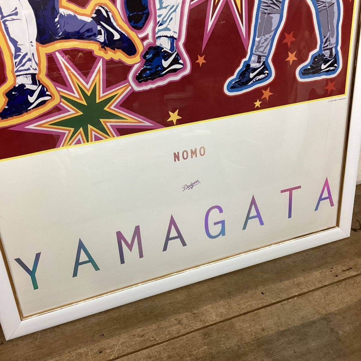 ヒロヤマガタ NOMO 野茂英雄 アートポスター額装　Dodgers HIRO YAMAGATA メジャーリーグ 額縁サイズ64cm×88.5cm ゆうパック170サイズ発送_画像4