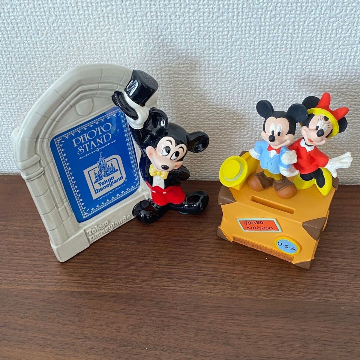 昭和レトロ ミッキーマウス写真立て ミッキー ミニー貯金箱 東京 昭和レトロ ミッキーマウス写真立て ミッキー ミニー貯金箱 東京