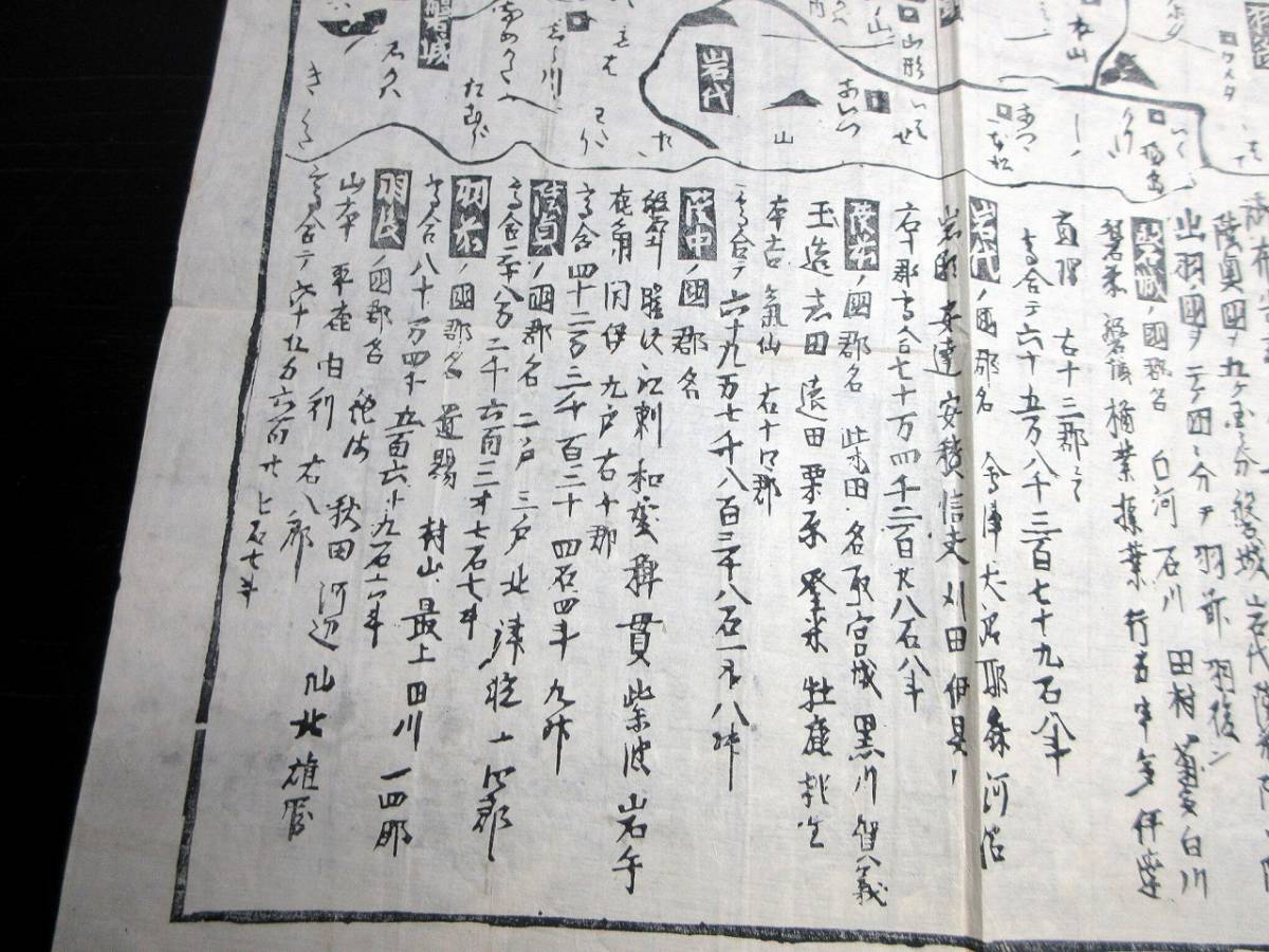 ☆3222明治2年（1869）「東北新国郡名かわら版（仮題）」1点/古書古文書/木版摺り_画像5