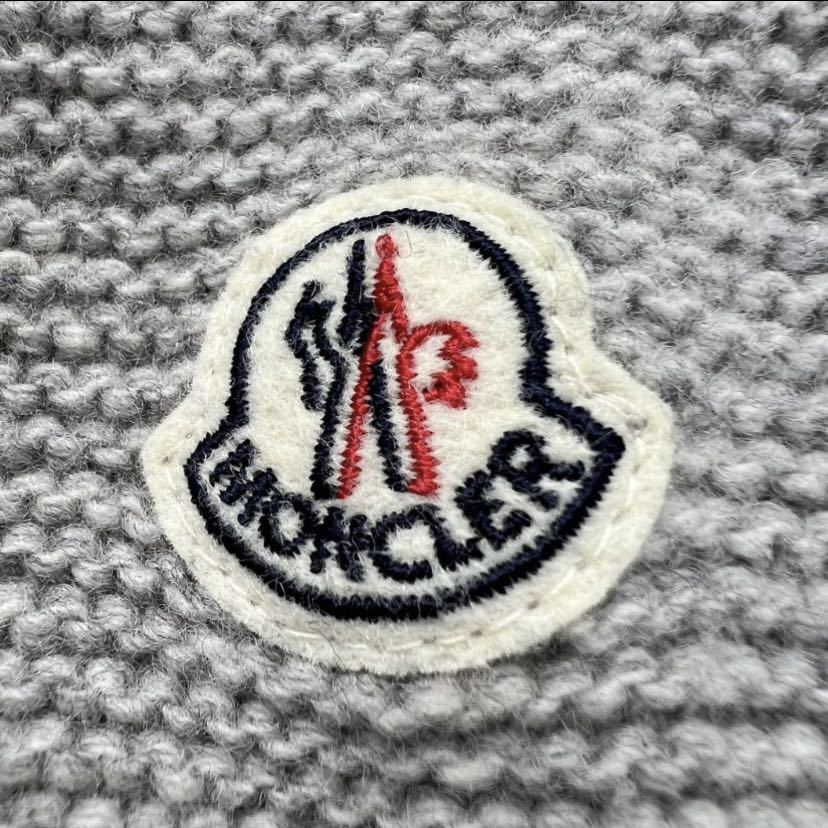 A19 極美品L!!モンクレール『限定の魅力』MONCLER ニットパーカー ロゴワッペン ケーブルニット 極暖◎ ジャージ スウェット グレー 秋冬_画像7