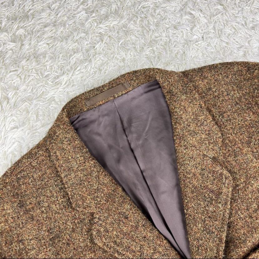 A5 ポールスミスロンドン『幻の逸品』Paul Smith LONDON テーラードジャケット M ハリスツイード Harris Tweed ウール100% ブラウン 秋冬_画像5