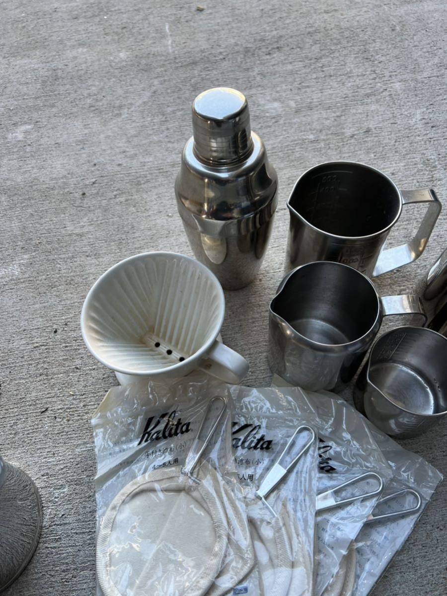 Kalita カリタ コーヒードリッパー 白 陶器製 スレンレス　保温ポット　計量カップ　ネルドリップ　ネル　シェイカー　_画像4