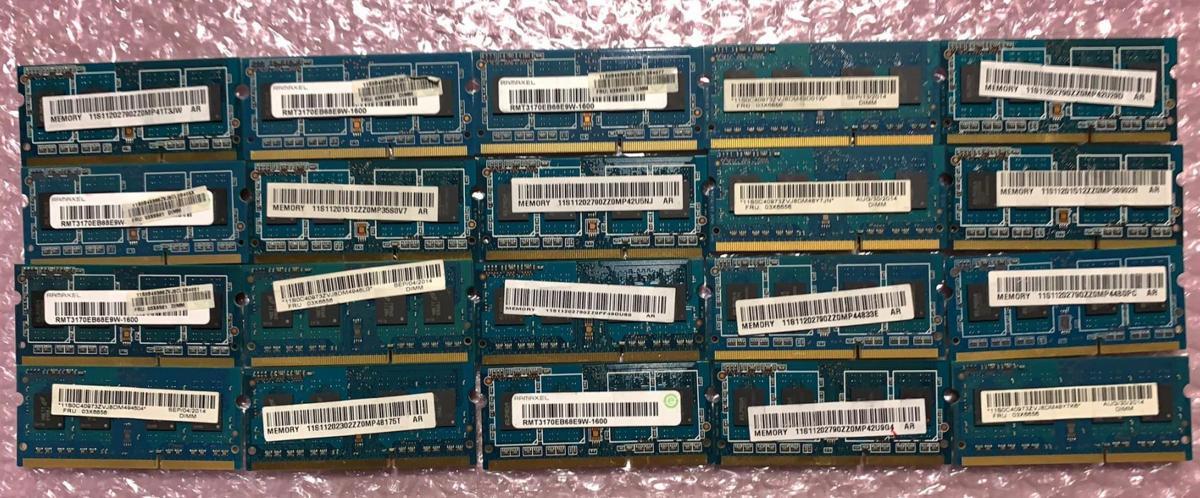 各種メーカー ノートパソコンメモリ PC3-10600 DDR3-1333 2GB 50枚セット 大量 まとめ買い 卸販売_画像2