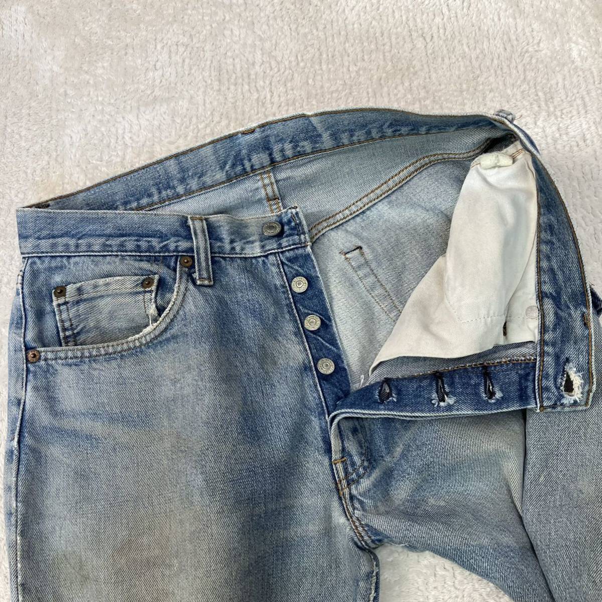 ●ヴィンテージ Levi's リーバイス 501 66後期 ボタン裏6 デニムパンツ/ジーンズ/耳付き/リペアあり/W34/アメカジ_画像6