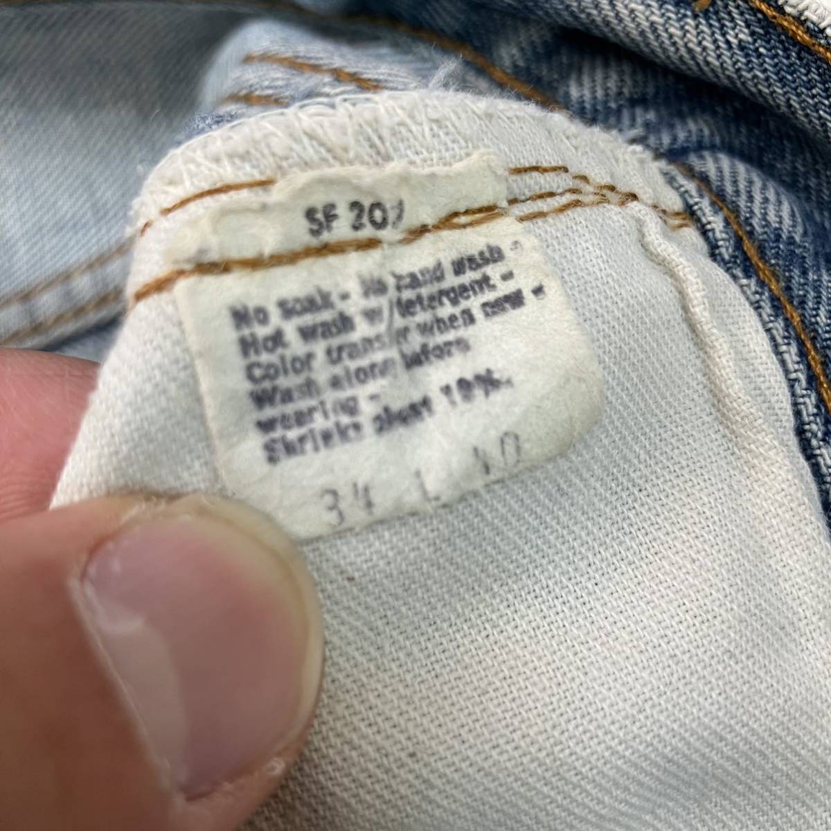 ●ヴィンテージ Levi's リーバイス 501 66後期 ボタン裏6 デニムパンツ/ジーンズ/耳付き/リペアあり/W34/アメカジ_画像5