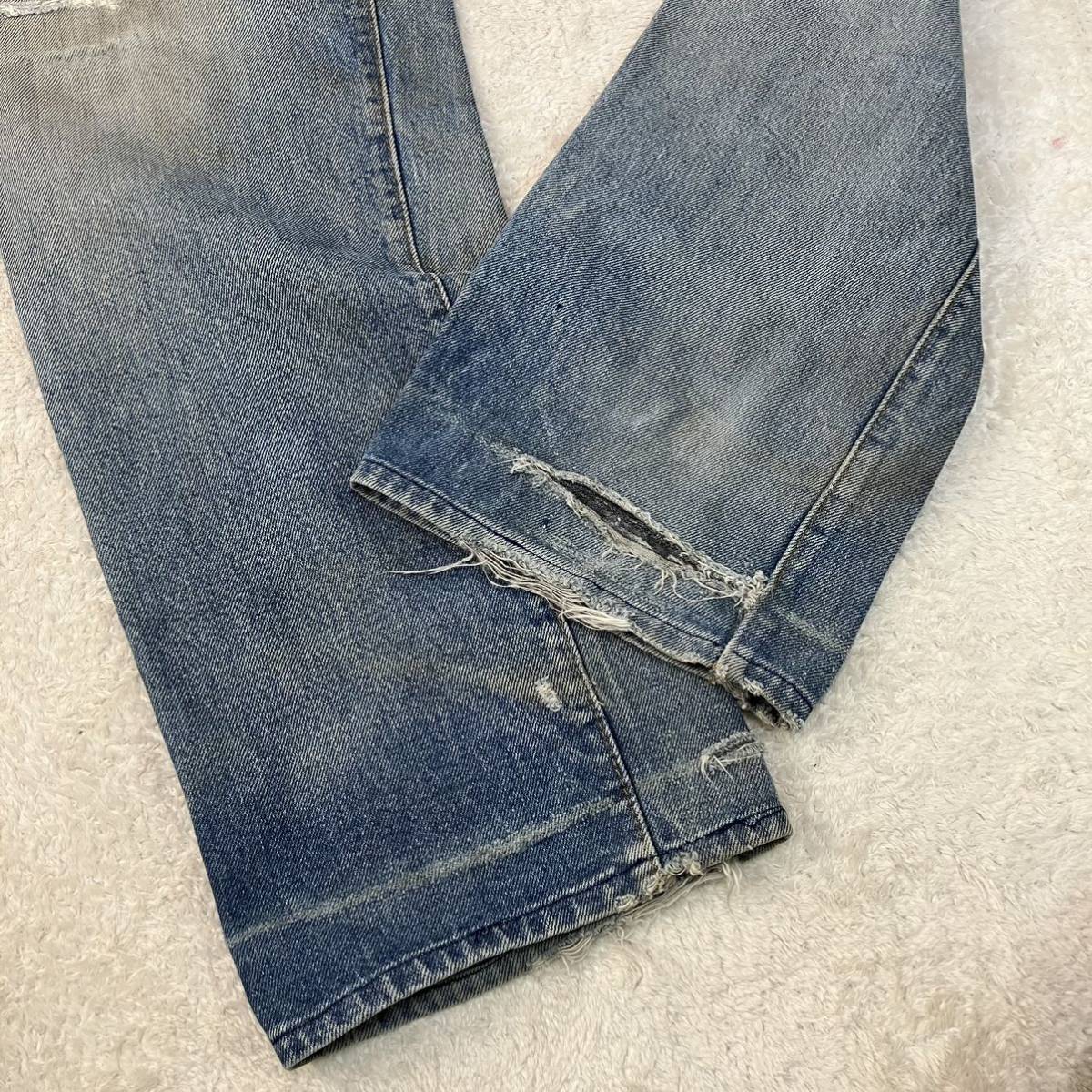 ●ヴィンテージ Levi's リーバイス 501 66後期 ボタン裏6 デニムパンツ/ジーンズ/耳付き/リペアあり/W34/アメカジ_画像10