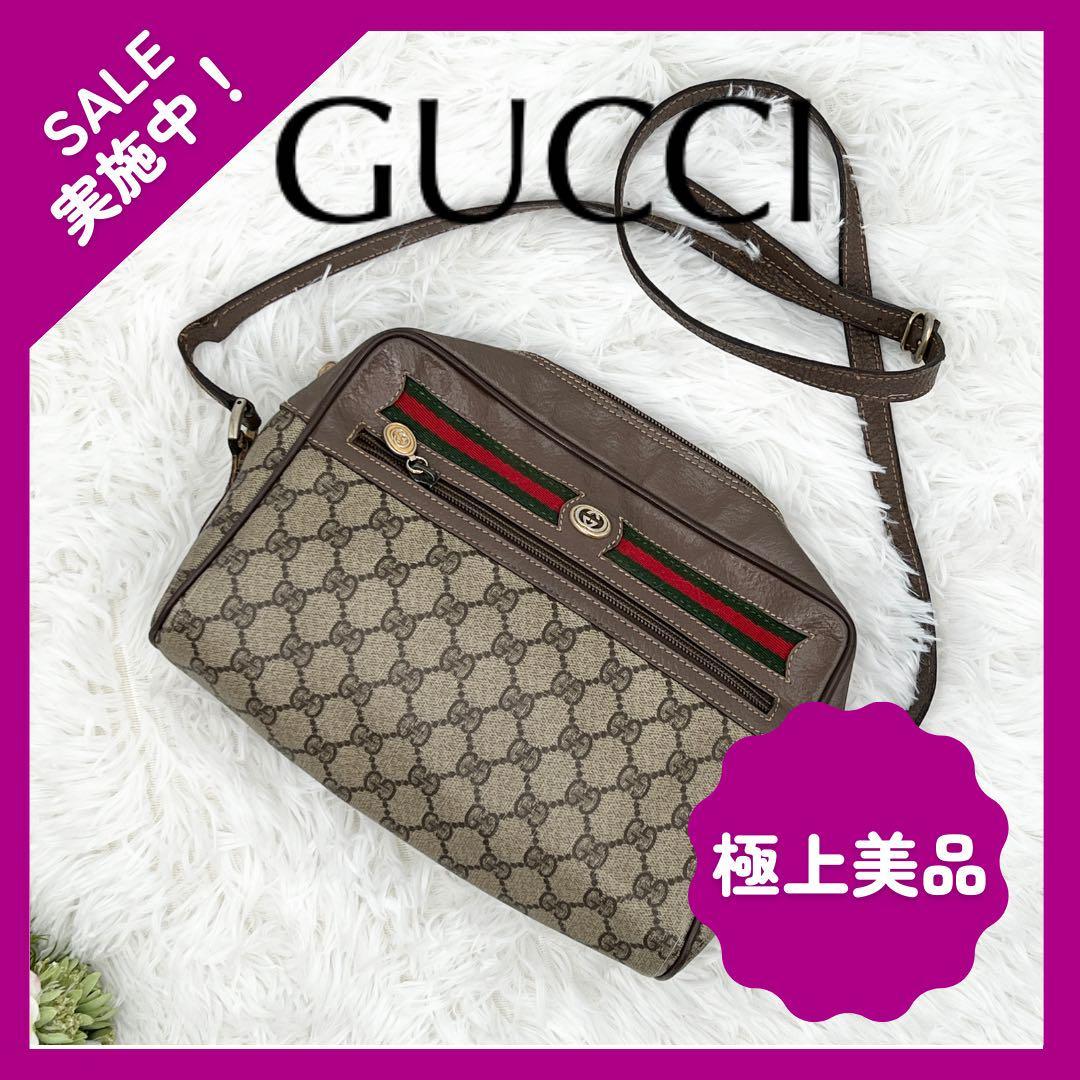 GUCCI グッチ オールドグッチ シェリーライン レザー ショルダーバッグ