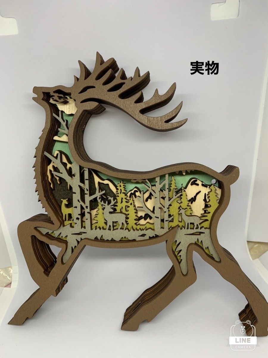 鹿 シカオブジェ 置物 インテリア クリスマス雑貨 木製 北欧 アート