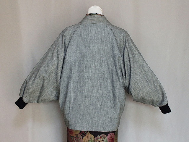 着物ブルゾン G1229-01 送料無料 日本製 着物用コート 和洋兼用ウ－ルコ－ト 袖口メリヤス編み_画像3