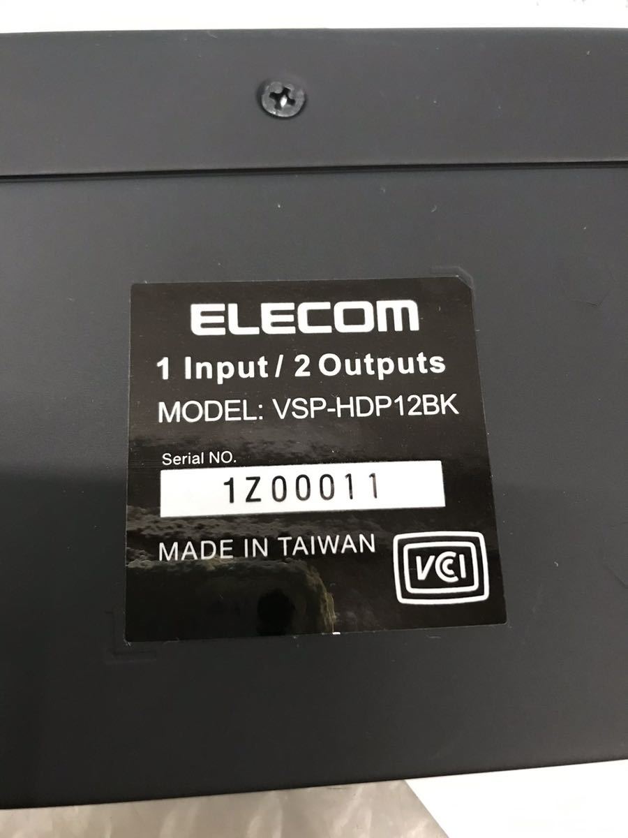 未使用品同様　ELECOM エレコム HDMI分配器 4K 60Hz(18Gbps) 1入力 2出力 HDCP2.2対応 VSP-HDP12BK　動作OK（60s）_画像4