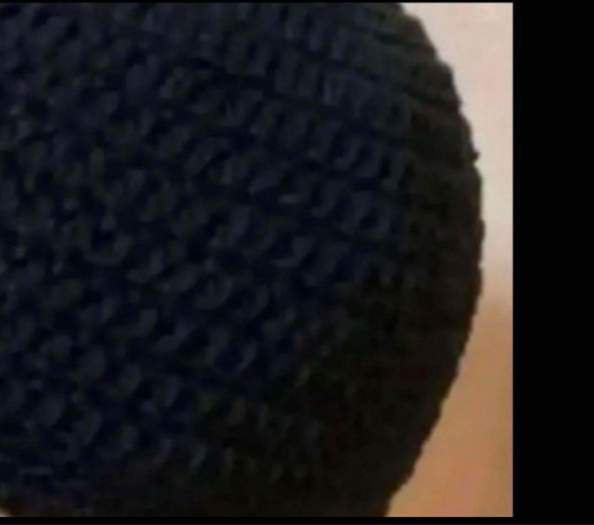 ハンドメイドメイド　手編み　ビーニー　イスラムワッチ　男性用　ワッチ帽子　年中使える綿100% 黒