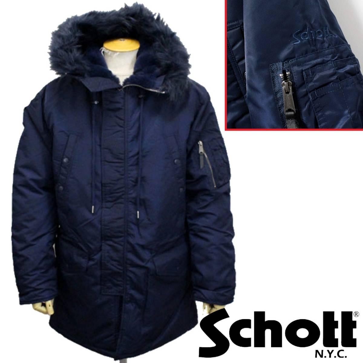 新品 Schott ショット 防寒防風保温 N-3B フライトジャケット L 新品 Schott ショット 防寒防風保温 N-3B フライトジャケット L