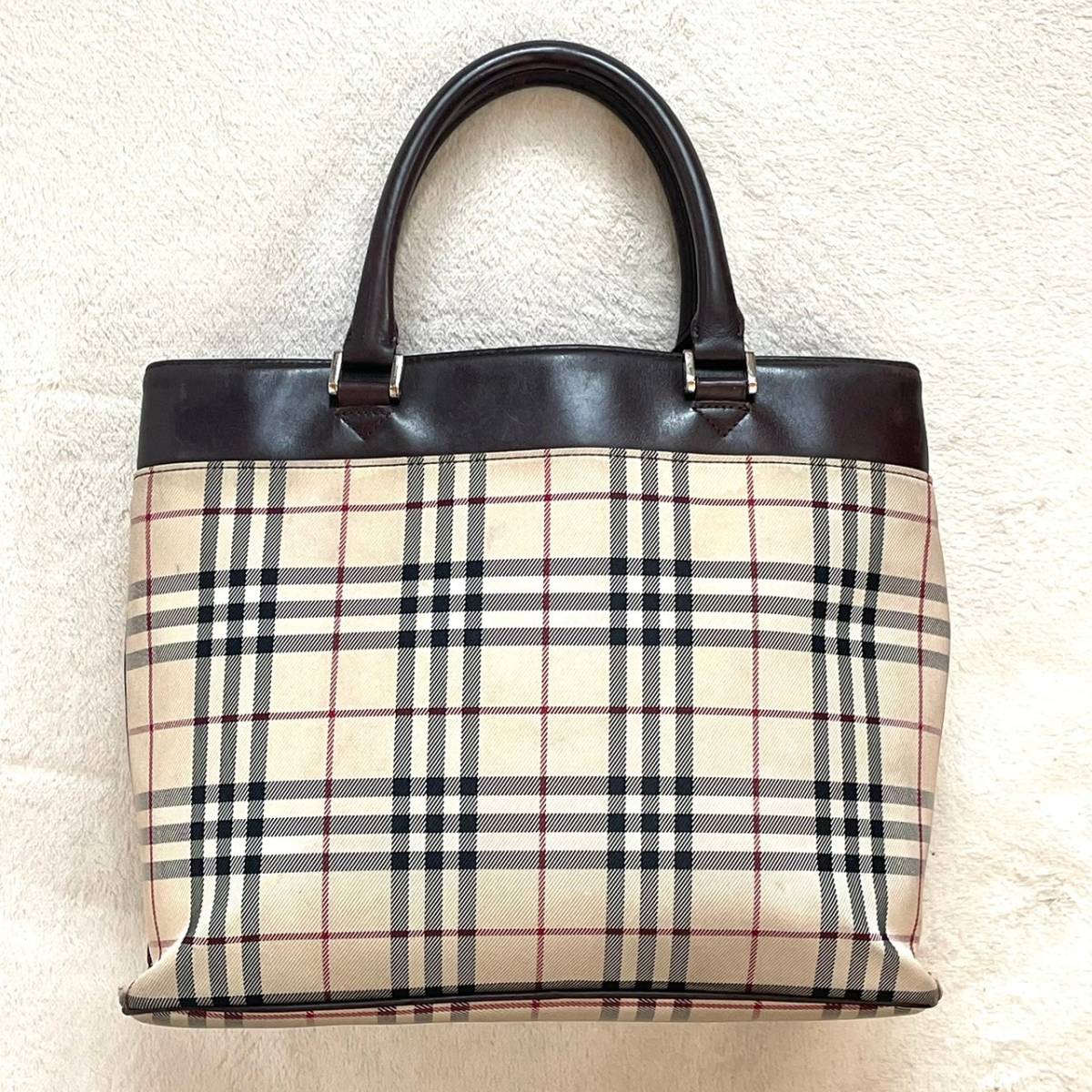 美品】 バーバリー BURBERRY トートバッグ ハンドバッグ ノバチェック