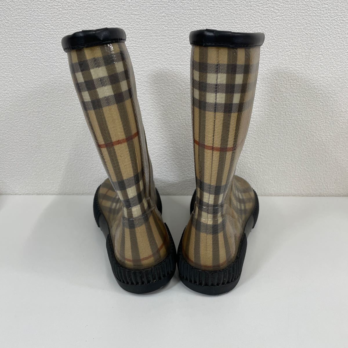 G◎ BURBERRY レインブーツ ノバチェック ホースマーク長靴 _画像4