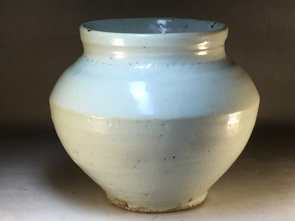 A367 李朝 時代物 朝鮮古陶器 李朝白磁 壺 塩笥壺 Ｈ14cm 民藝 花器_画像3