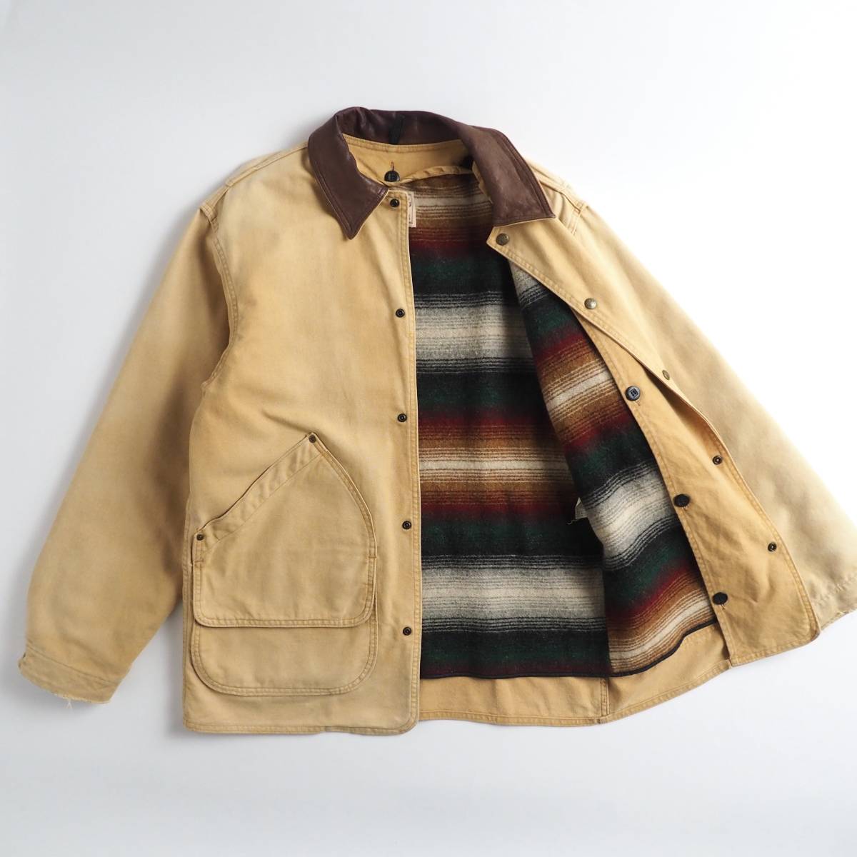 ウールリッチ　Woolrich　USA製　カバーオール　ダックジャケット　インナー　ブラウン　美品　メンズ