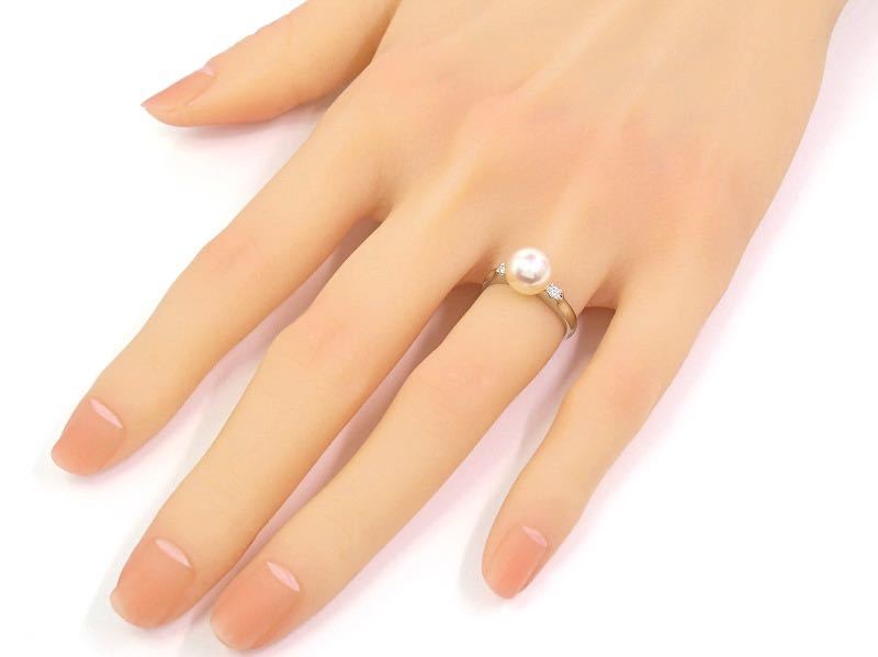 TASAKI タサキ Pt900 パール8.4mm ダイヤモンド0.06ct リング プラチナ